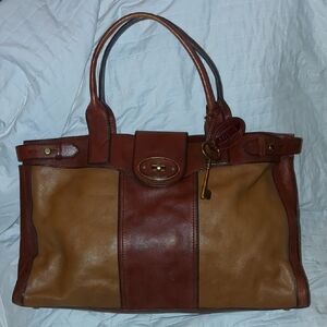 Fossil Two-Tone Leather Tote